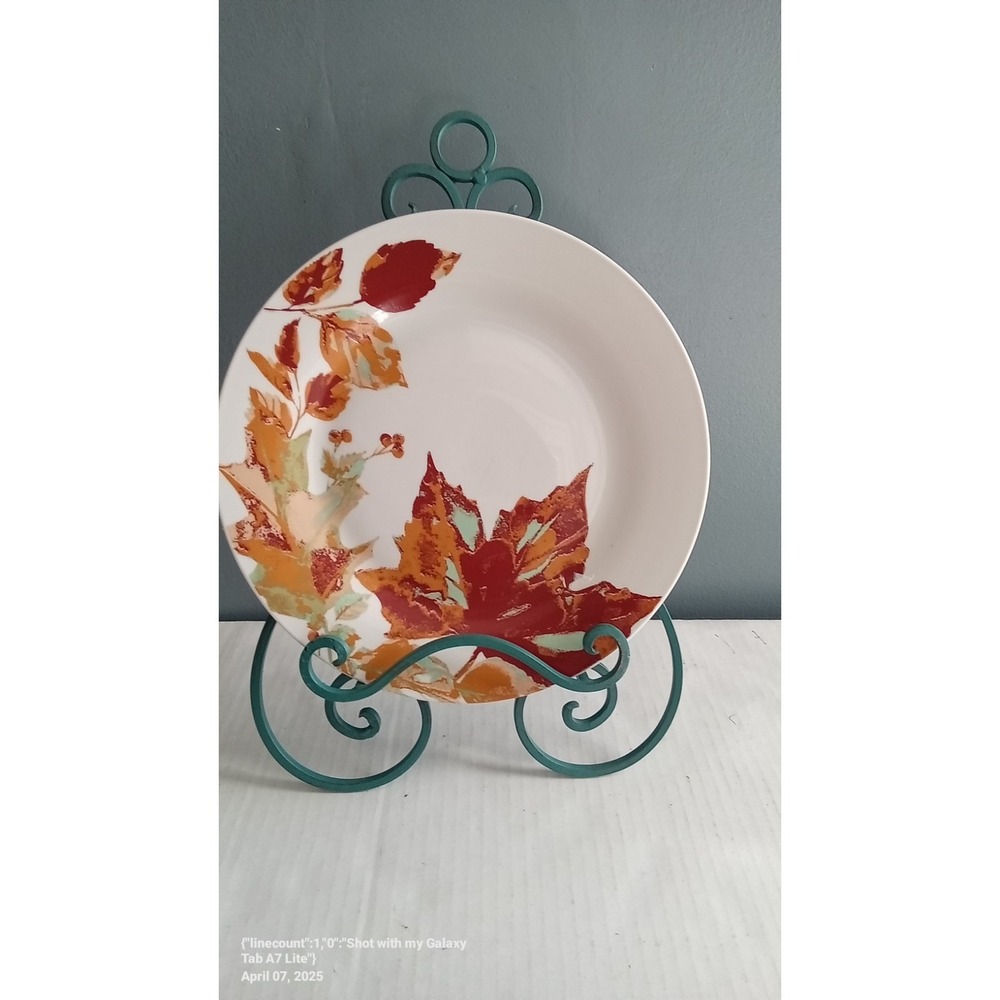 Autumn Harvest Plate Fall Leaves‎ Decorative Accent Plate Thanksgiving Decor